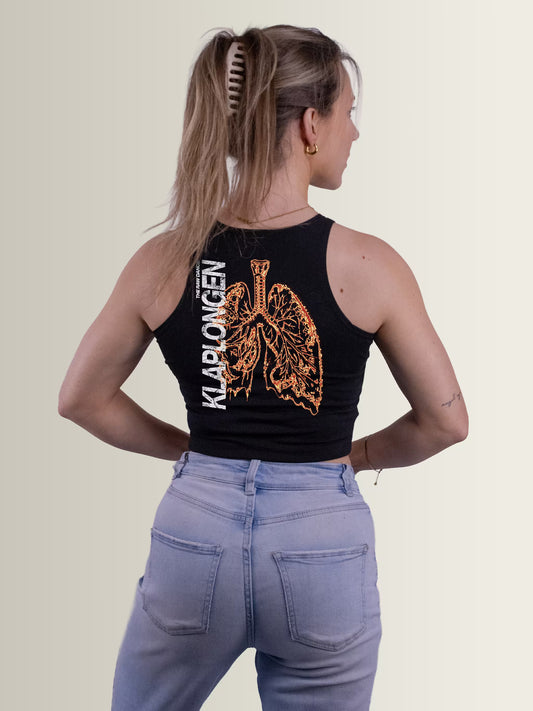 KLAPLONGEN - Sleeveless Crop Top Black