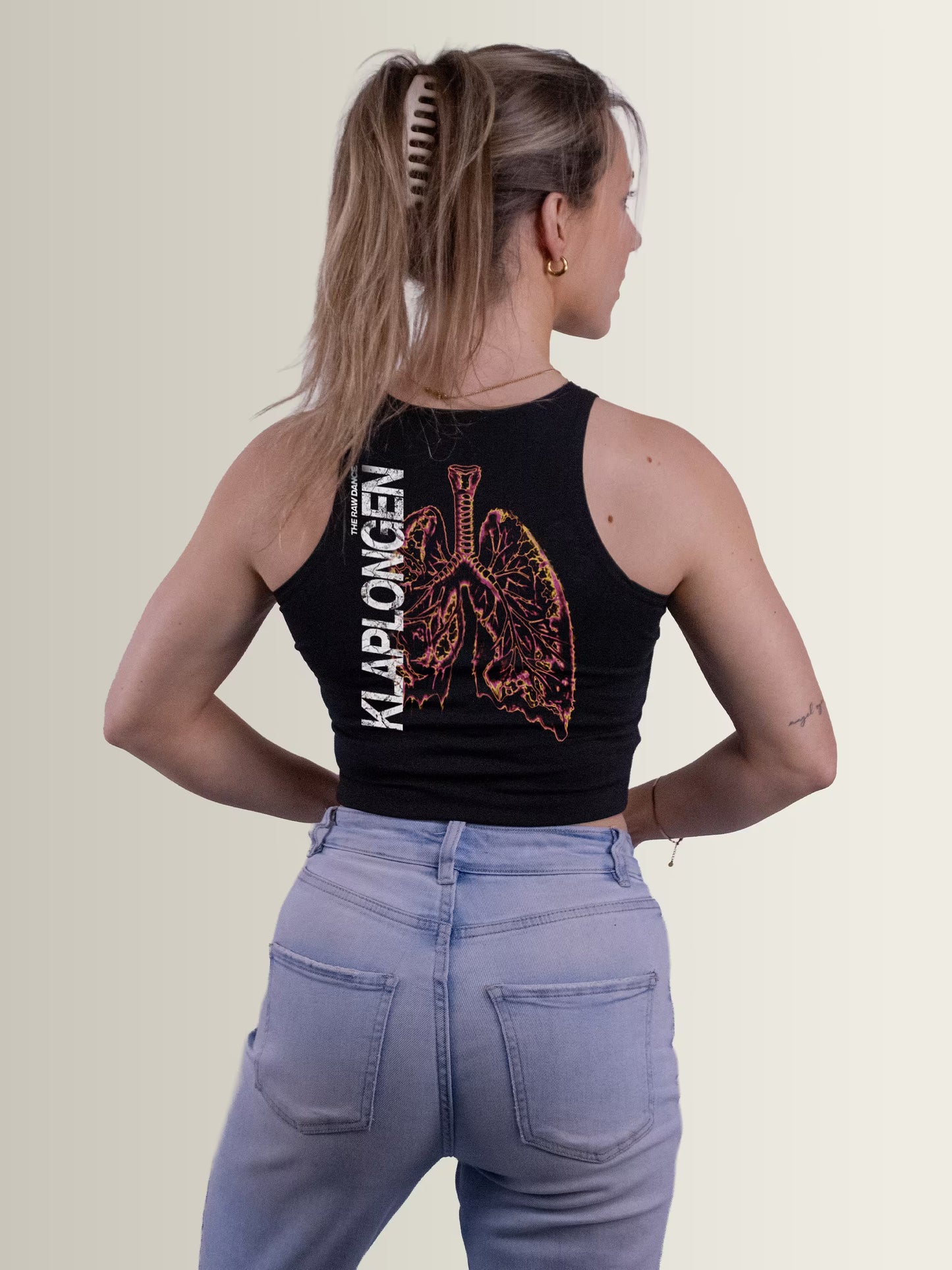 KLAPLONGEN - Sleeveless Crop Top Black