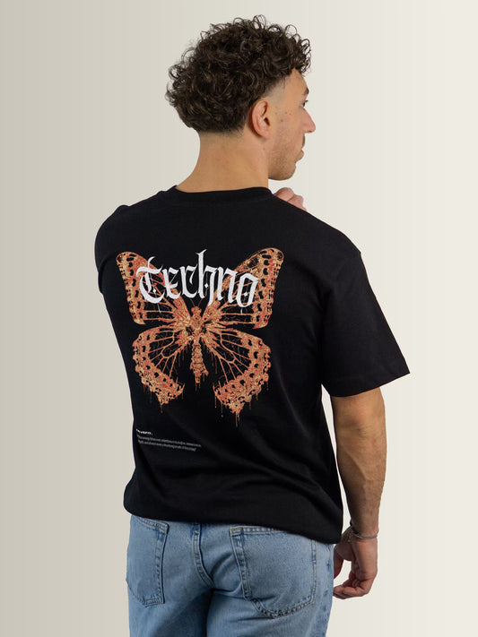 TECHNOMORPHO - Graphic Relaxed T-Shirt Black - Men