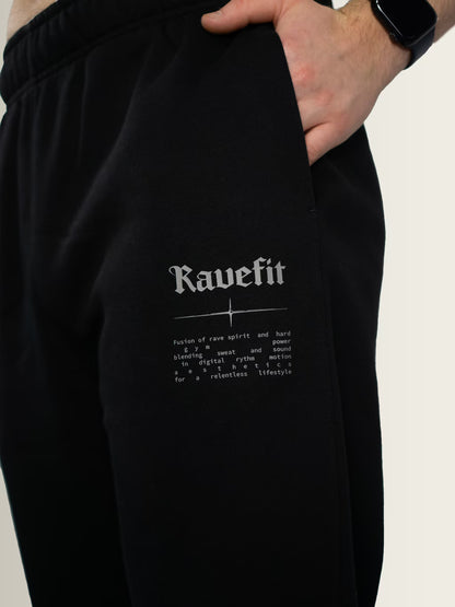 RaveFit® - Straight Leg Oversized Joggers Black