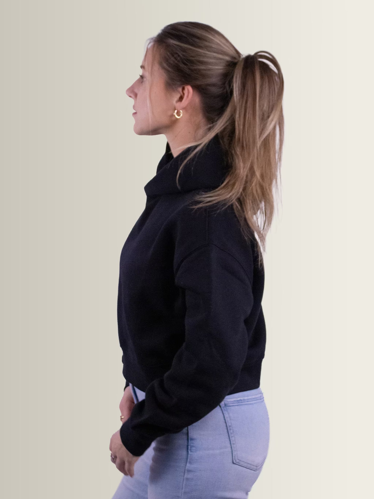 RaveFit® - Crop Hoodie Black