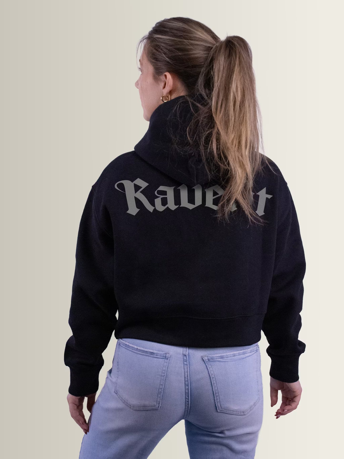 RaveFit® - Crop Hoodie Black