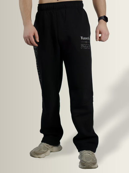 RaveFit® - Straight Leg Oversized Joggers Black