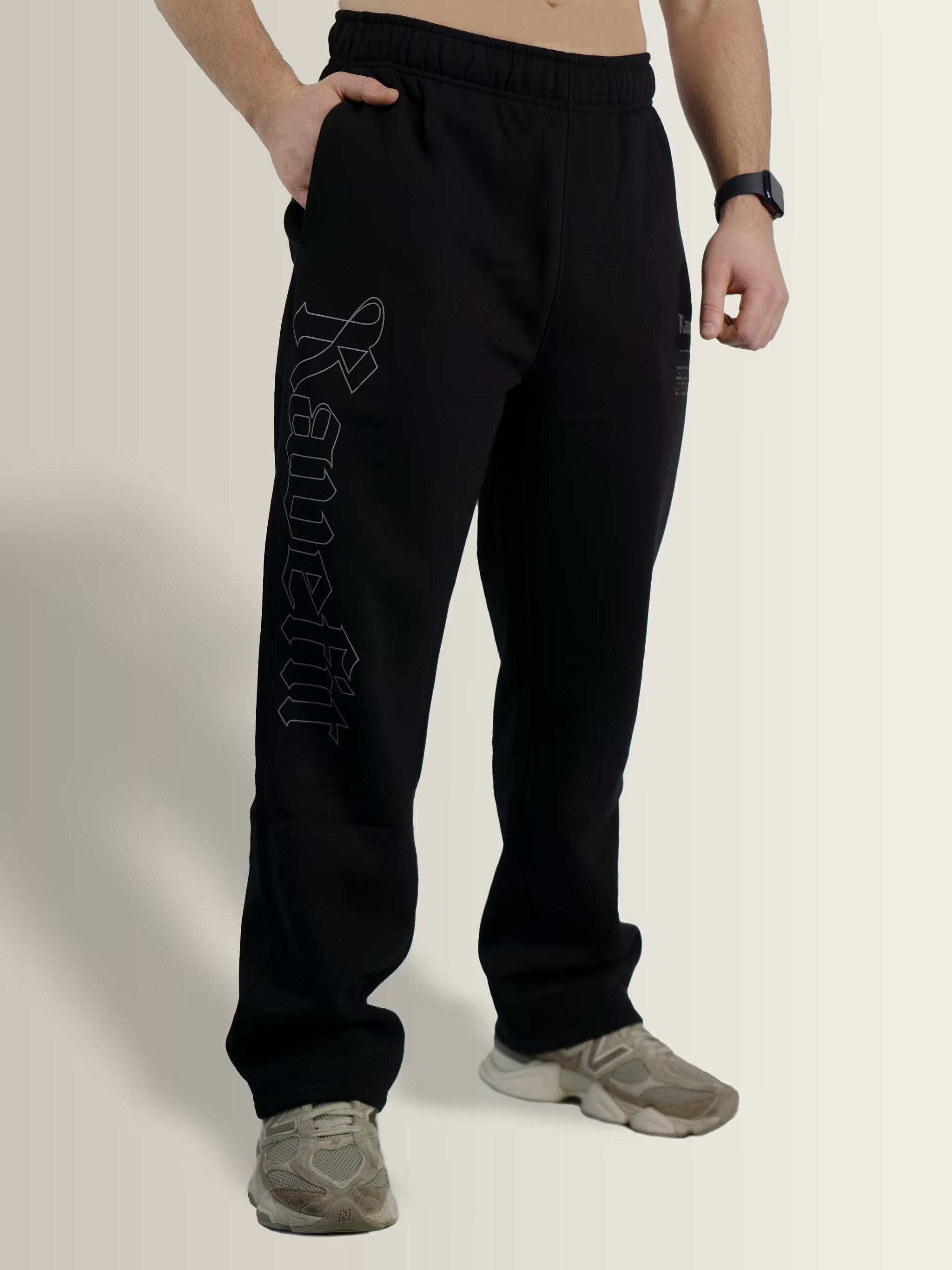 RaveFit® - Straight Leg Oversized Joggers Black