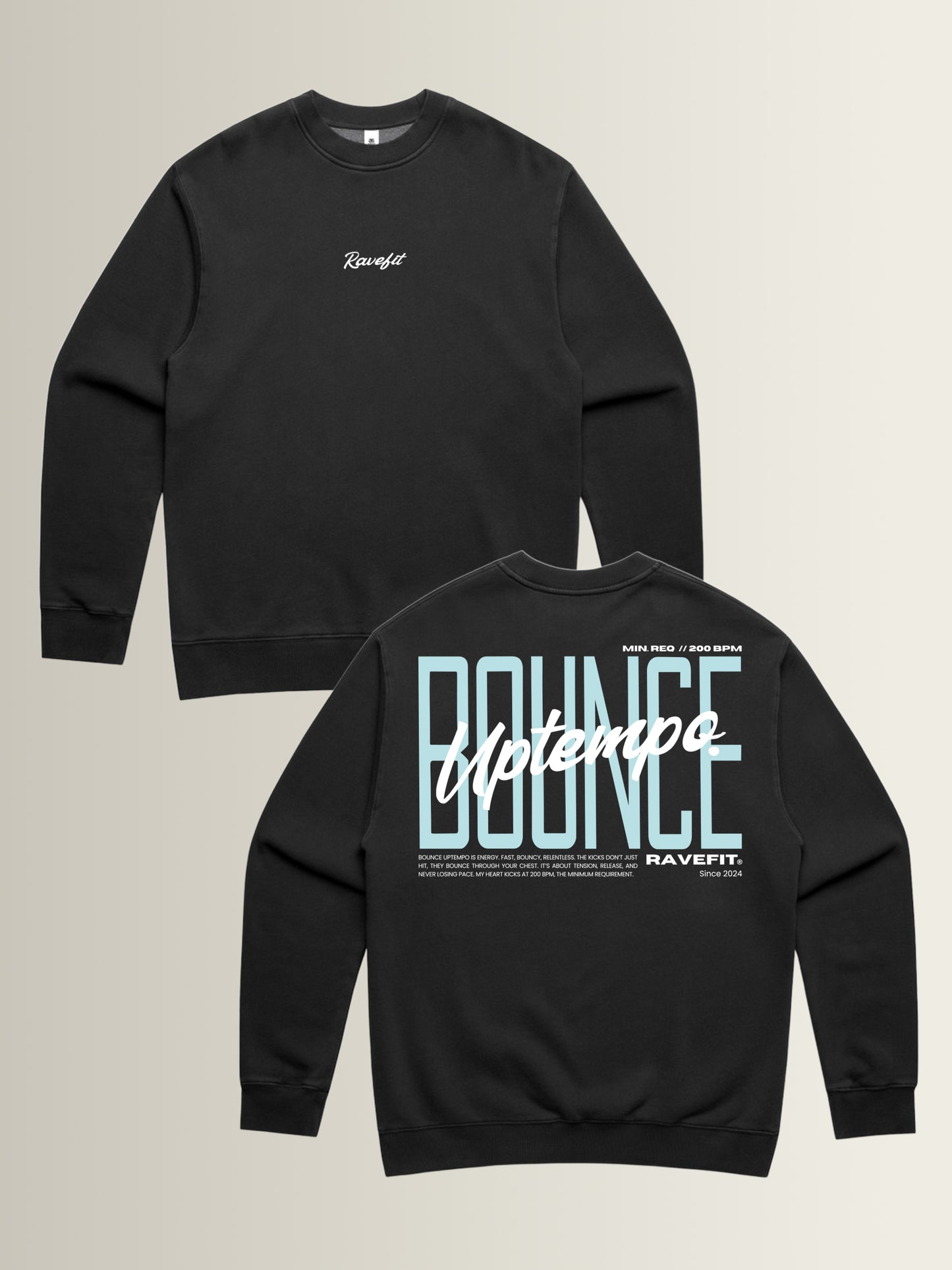 BOUNCE - Graphic Crew Neck Black