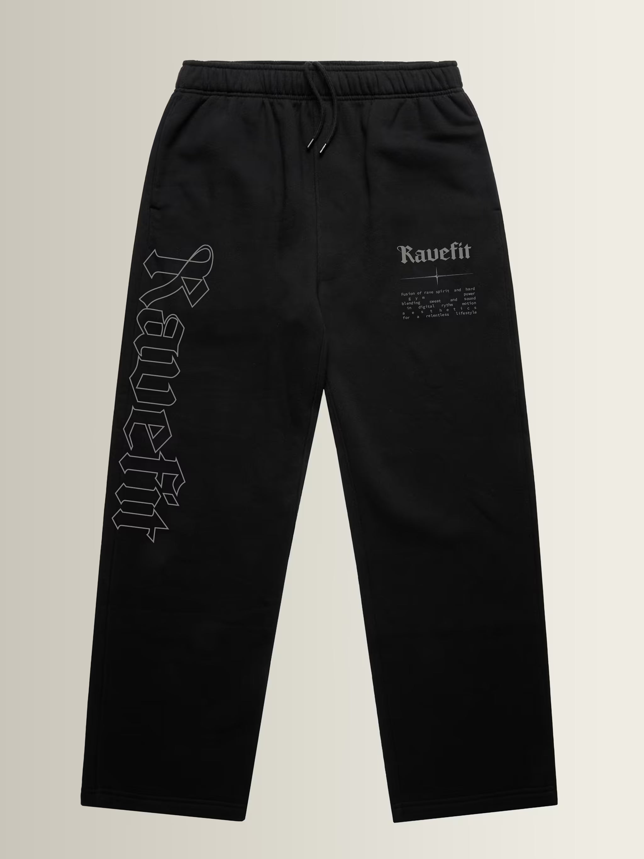 RaveFit® - Straight Leg Oversized Joggers Black