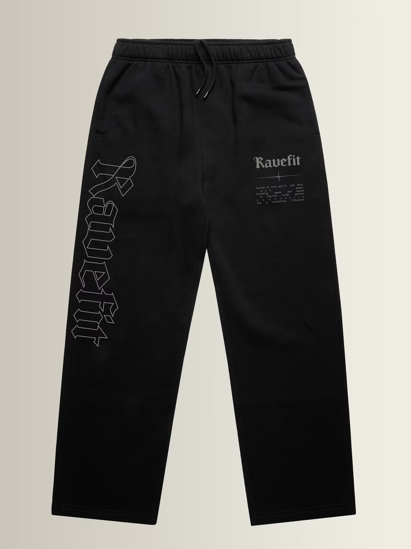 RaveFit® - Straight Leg Oversized Joggers Black