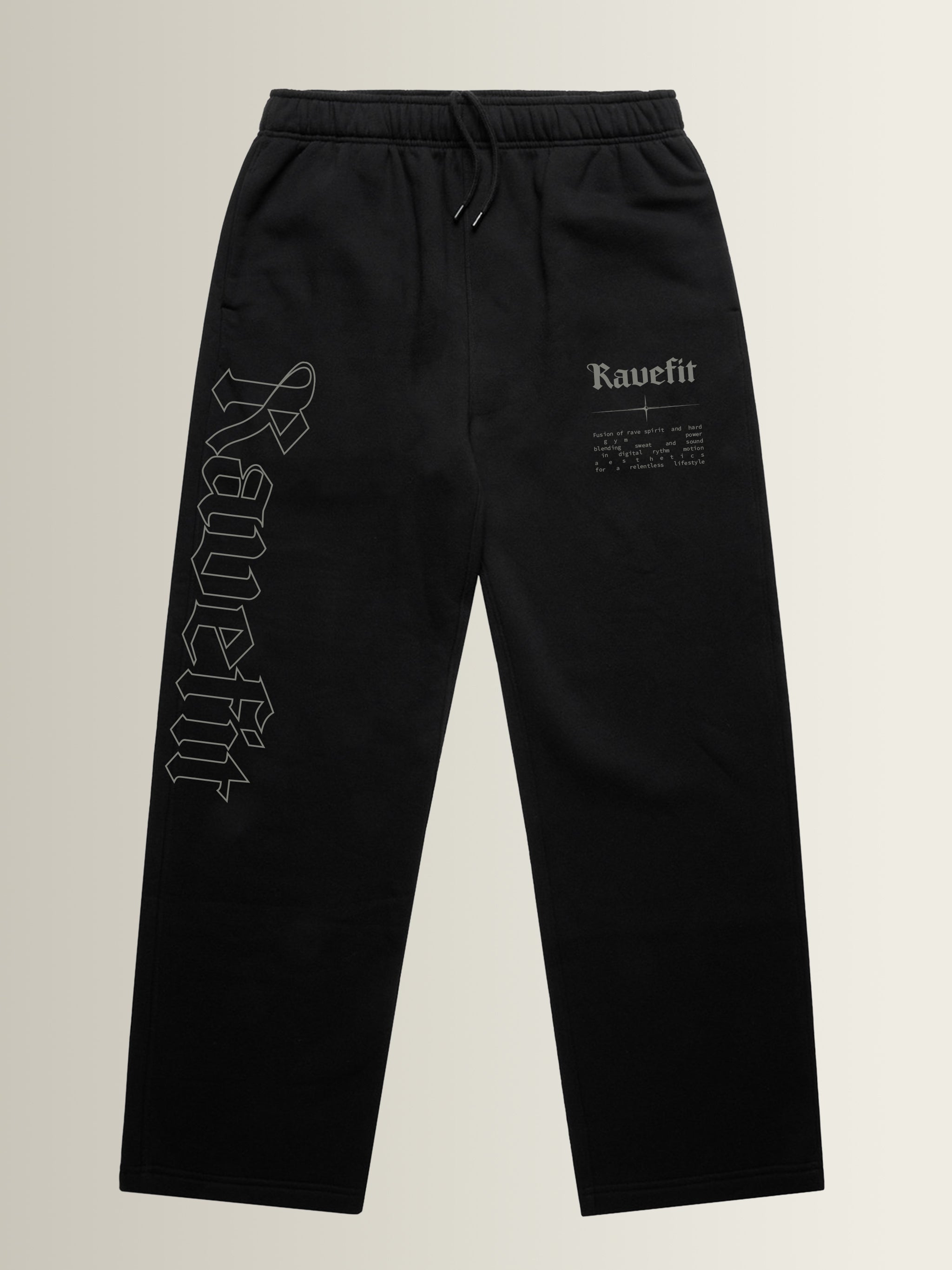 RaveFit® - Straight Leg Joggers Black