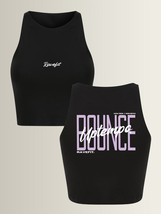 BOUNCE - Graphic Sleeveless Crop Top Black