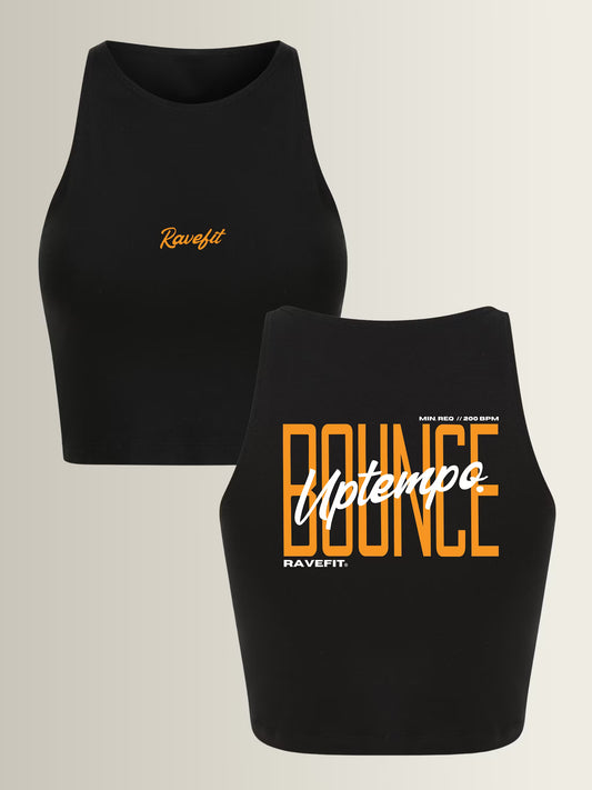 BOUNCE - Graphic Sleeveless Crop Top Black