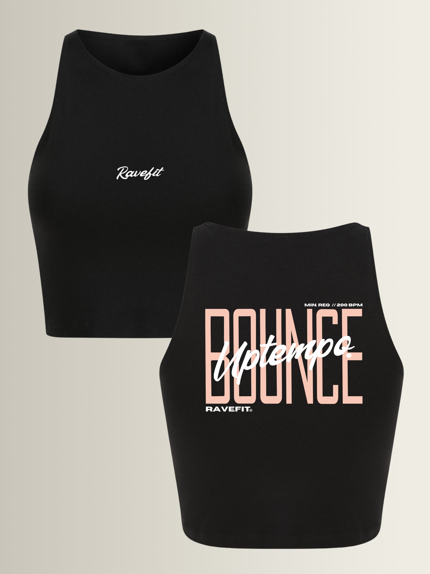BOUNCE - Graphic Sleeveless Crop Top Black