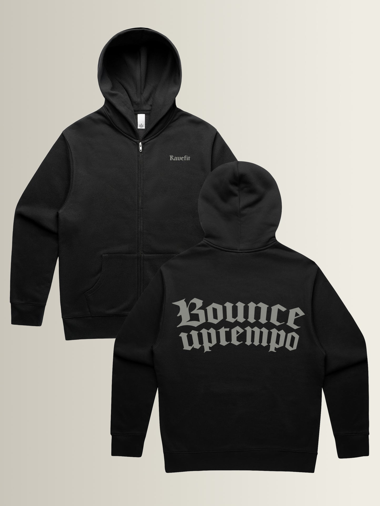 Bounce Uptempo - Zip Up Hoodie Black