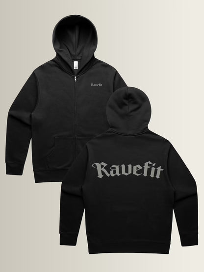 RaveFit® - Zip Up Hoodie Black