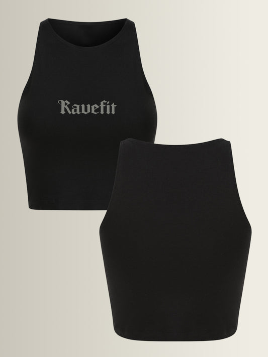 RaveFit® - Sleeveless Crop Top Black
