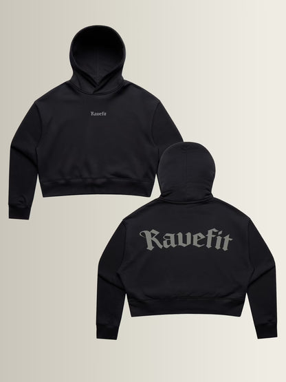 RaveFit® - Crop Hoodie Black