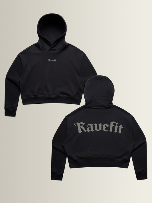 RaveFit® - Crop Hoodie Black