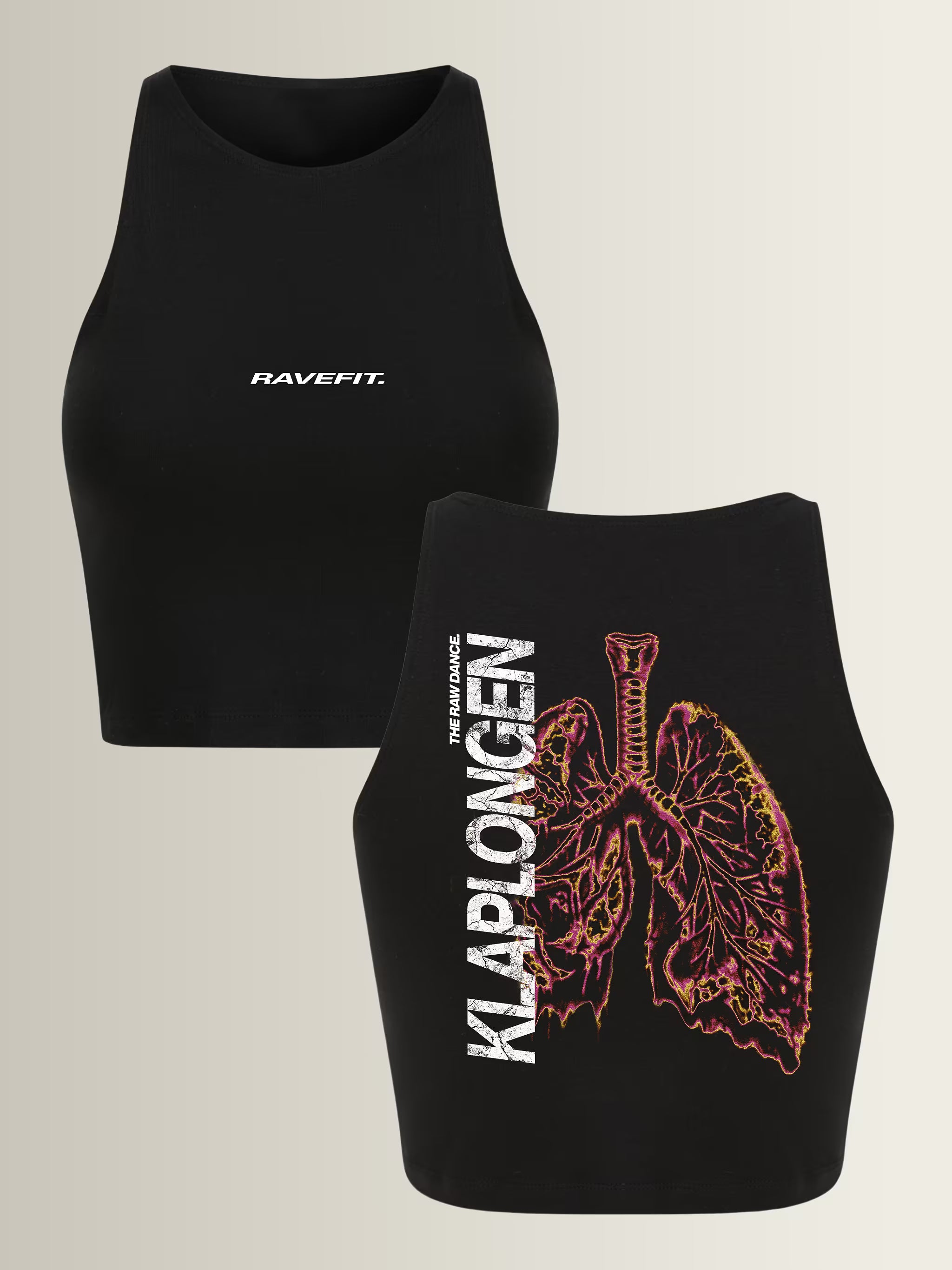 KLAPLONGEN - Sleeveless Crop Top Black