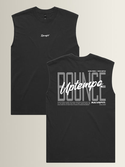 BOUNCE - Graphic Cut Off Tank Black