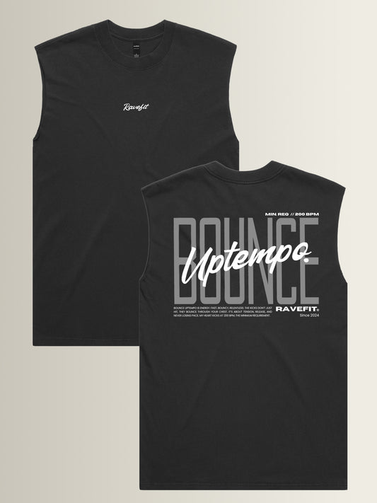 BOUNCE - Graphic Cut Off Tank Black