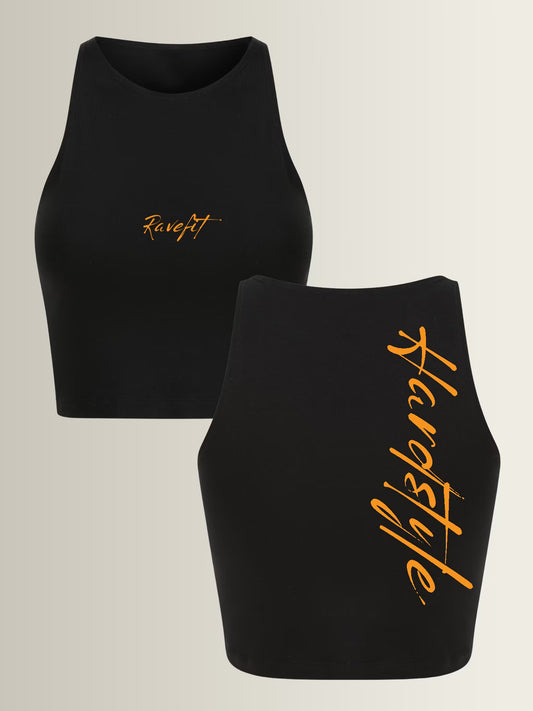 RAVEFIEND - Sleeveless Crop Top Black