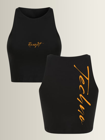 RAVEFIEND - Sleeveless Crop Top Black