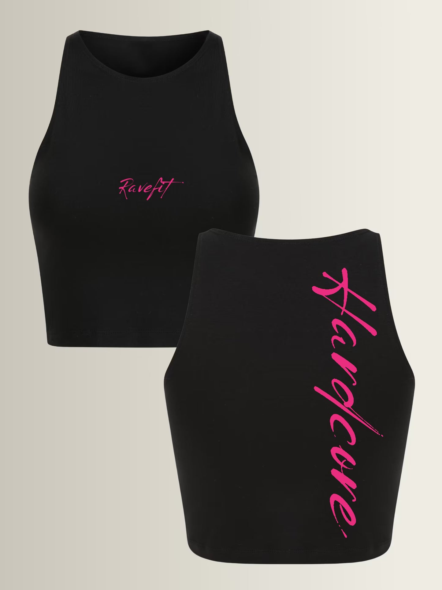 RAVEFIEND - Custom Sleeveless Crop Top Black