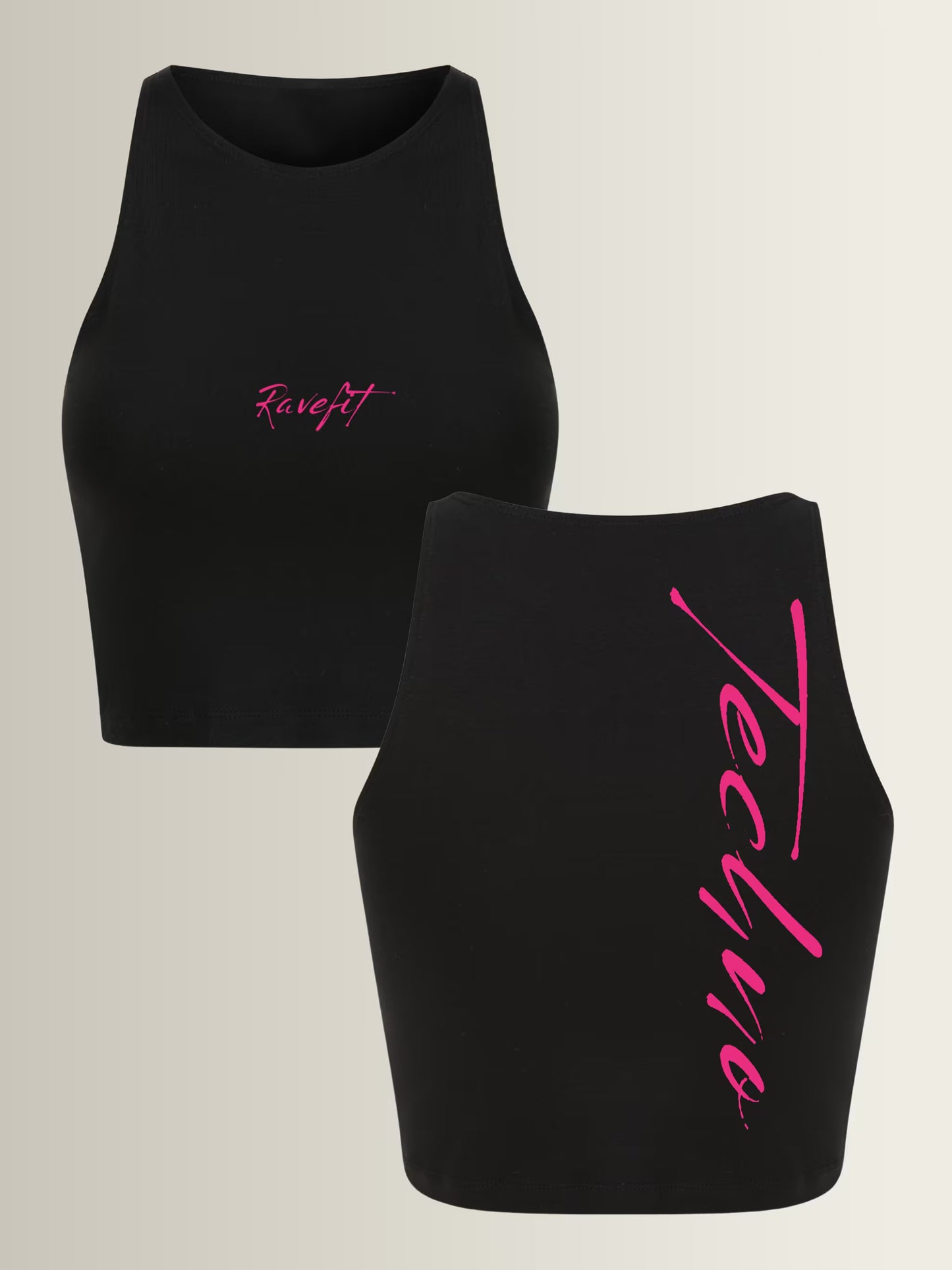 RAVEFIEND - Custom Sleeveless Crop Top Black