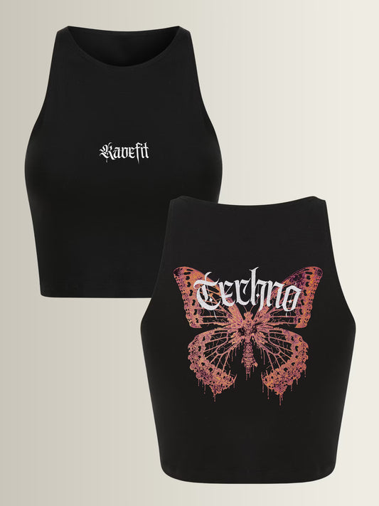 TECHNOMORPHO - Sleeveless Crop Top Black