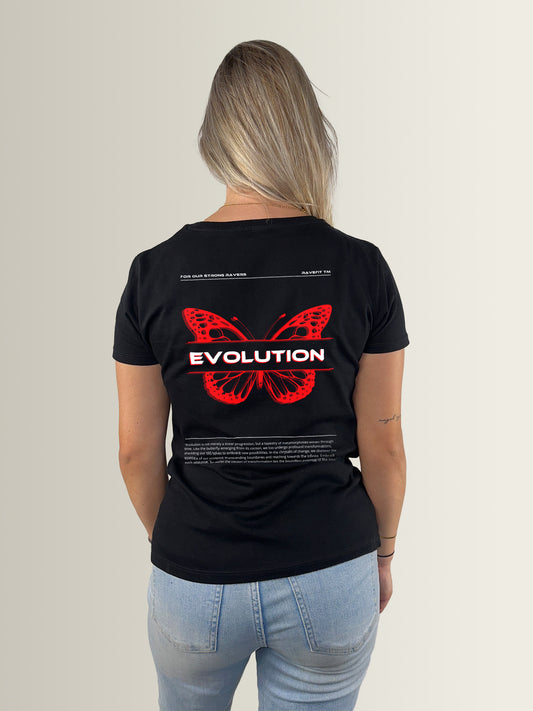 Evolution Neon Red – Regular T-Shirt Dames