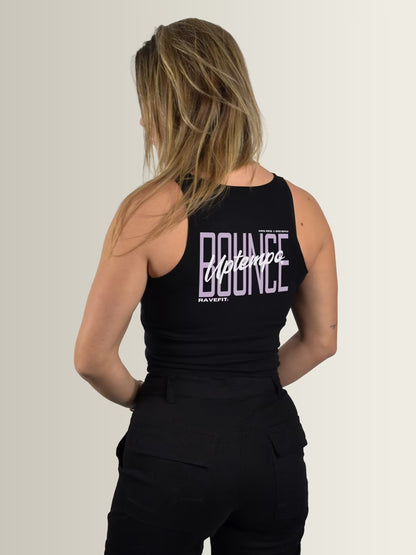 BOUNCE - Graphic Sleeveless Crop Top Black