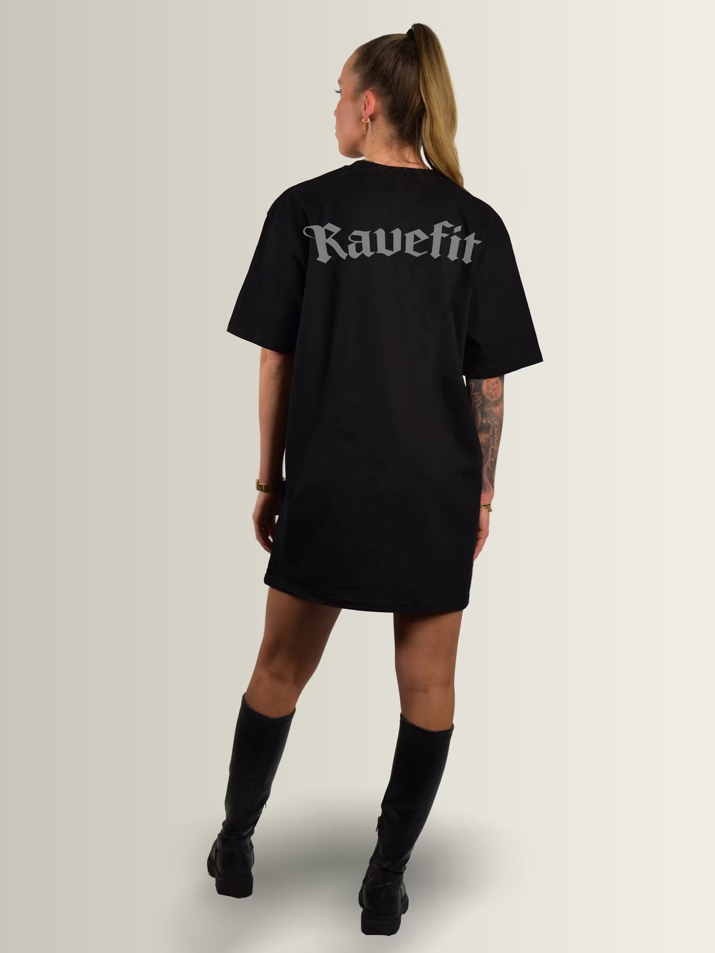 RaveFit® - T-Shirt Dress Black