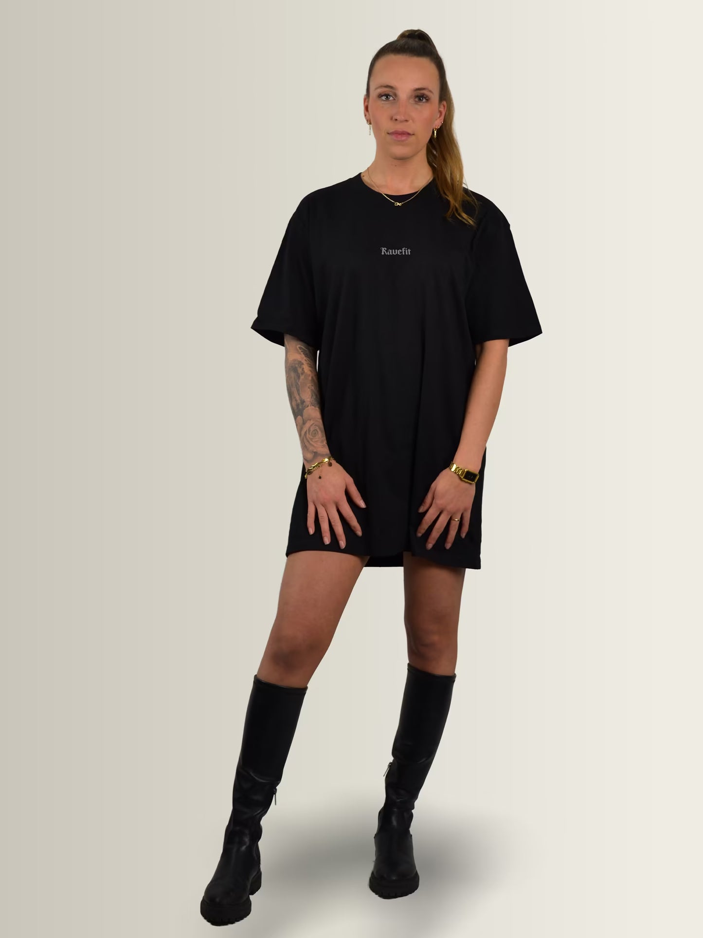 RaveFit® - T-Shirt Dress Black