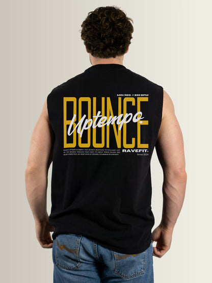 BOUNCE - Graphic Cut Off Tank Black