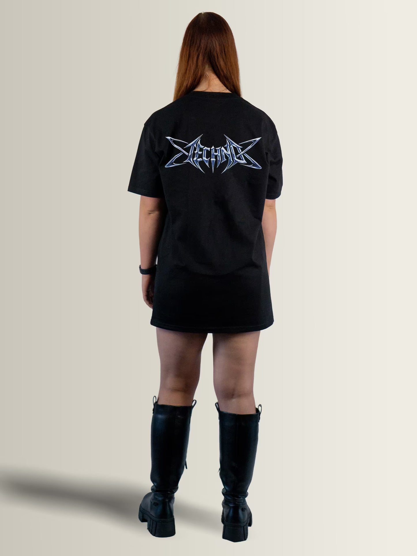 Techno Chrome - T-Shirt Dress Black