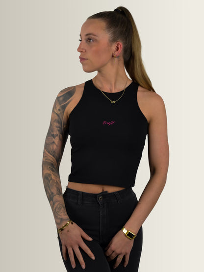 RAVEFIEND - Custom Sleeveless Crop Top Black