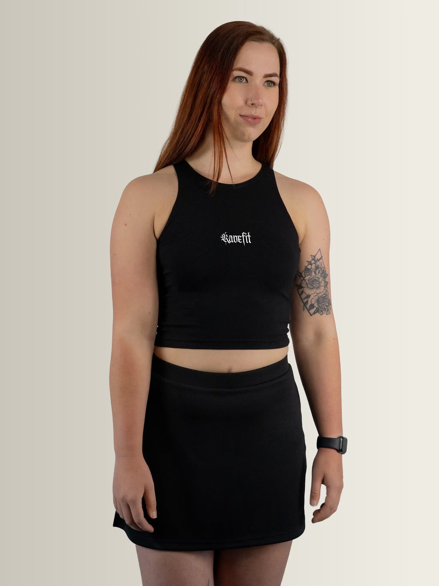TECHNOMORPHO - Sleeveless Crop Top Black