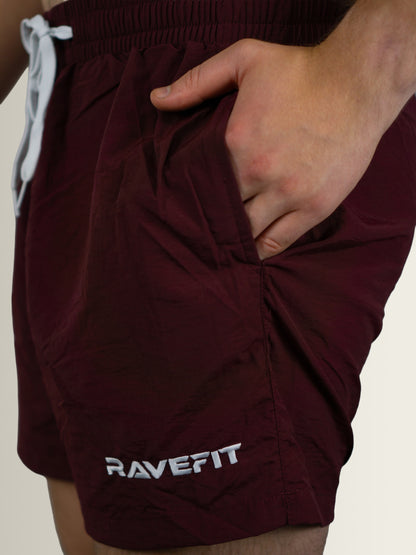 RaveFit® - Swim Shorts Cherry Red