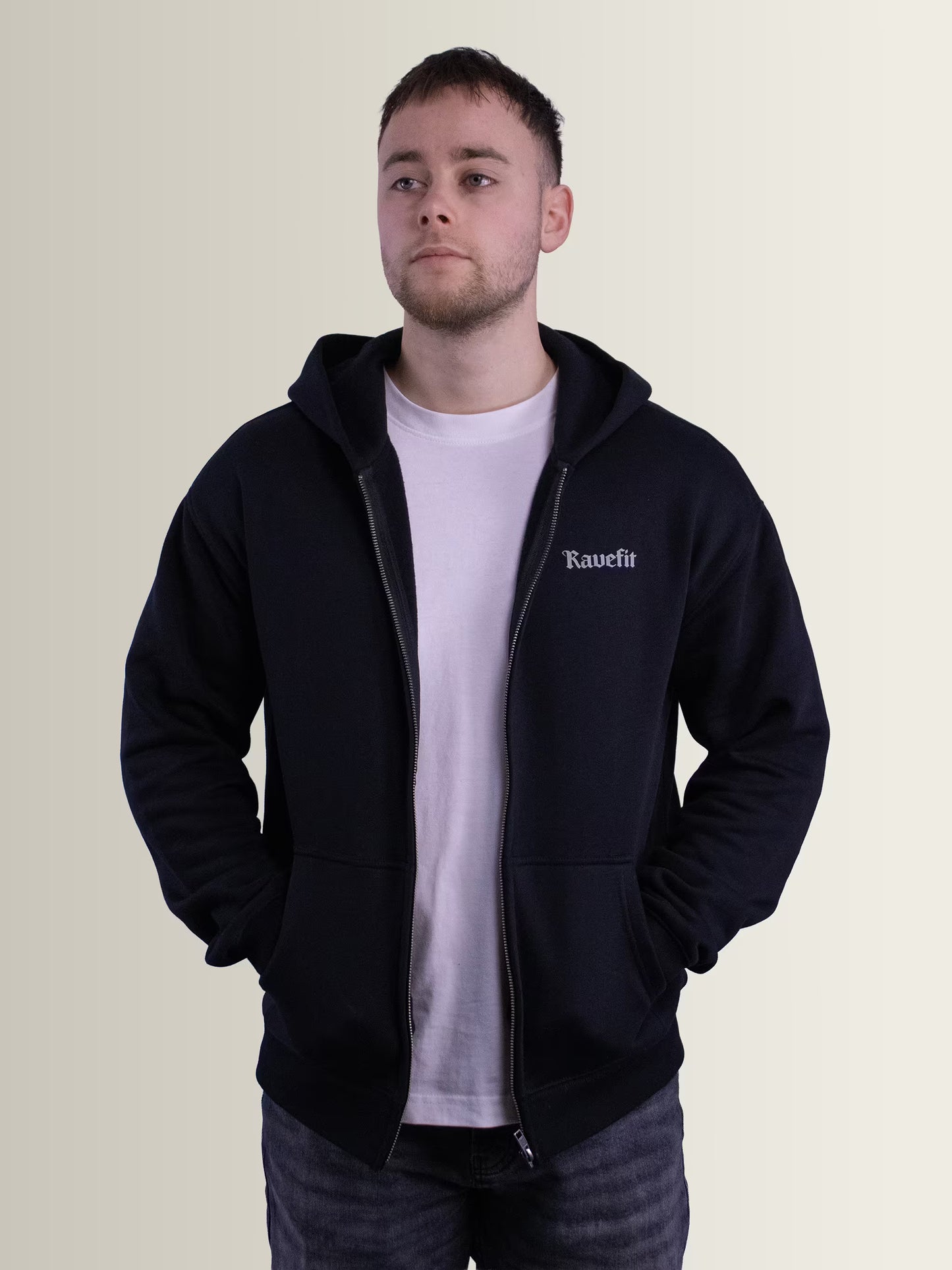 RaveFit® - Zip Up Hoodie Black