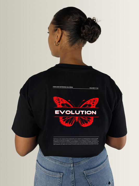 Evolution Neon Red – Oversized T-Shirt Women
